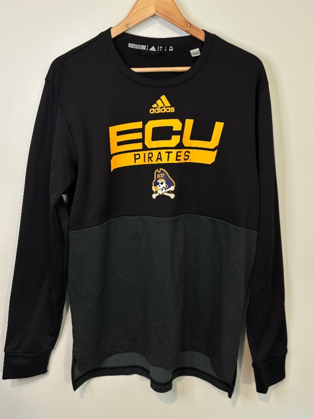 Adidas ECU Pirates Crewneck Sweatshirt  Size: Large Black & Yellow